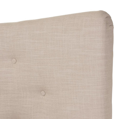 Baxton Studio Hannah Mid-Century Modern Beige Linen Queen Size Platform Bed