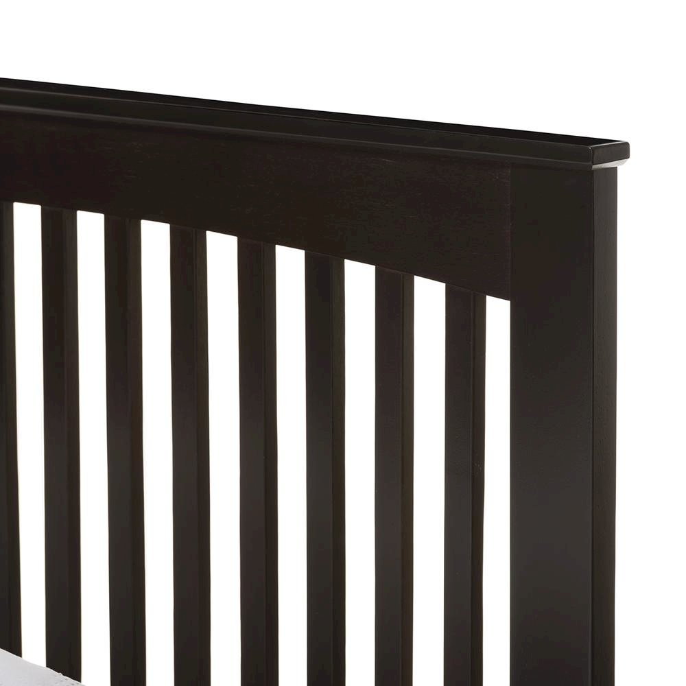 Hevea Twin Size Dark Brown Solid Wood Platform Bed with Guest Trundle Bed