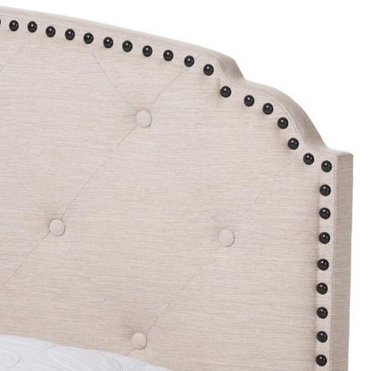 Lexi Modern and Contemporary Light Beige Fabric Upholstered Full Size Bed