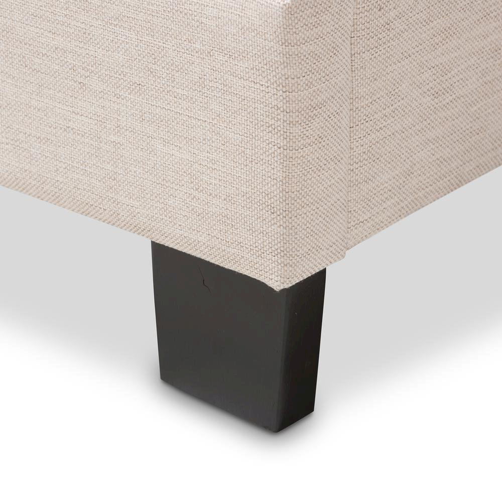 Emerson Modern and Contemporary Light Beige Fabric Upholstered Full Size Bed
