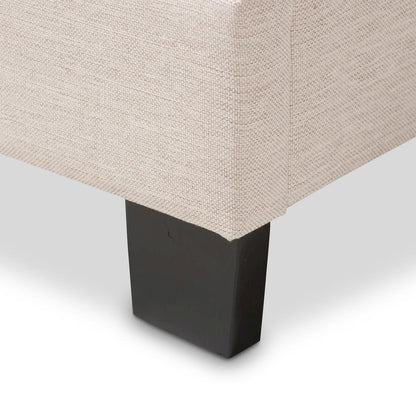 Emerson Modern and Contemporary Light Beige Fabric Upholstered Full Size Bed