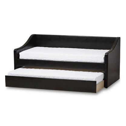 Barnstorm Modern and Contemporary Black Faux Leather Upholstered Daybed