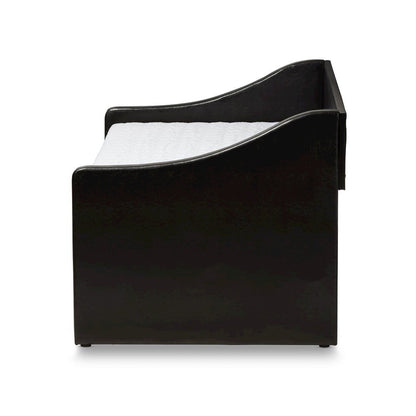 Barnstorm Modern and Contemporary Black Faux Leather Upholstered Daybed