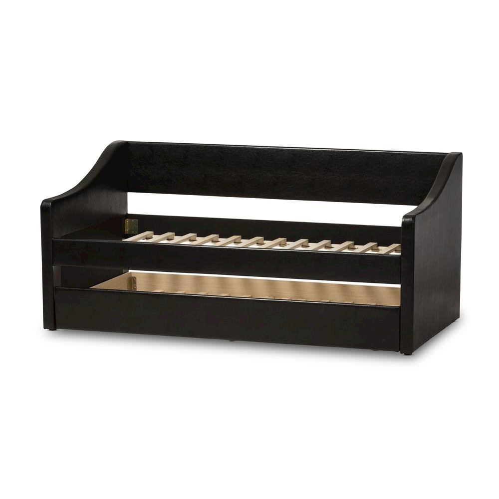 Barnstorm Modern and Contemporary Black Faux Leather Upholstered Daybed