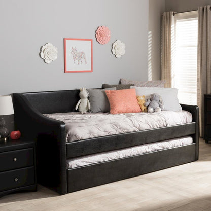 Barnstorm Modern and Contemporary Black Faux Leather Upholstered Daybed