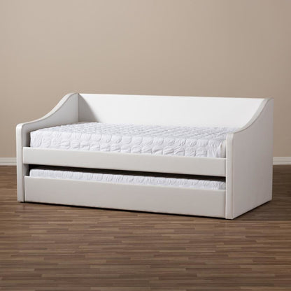 Barnstorm Modern and Contemporary White Faux Leather Upholstered Daybed