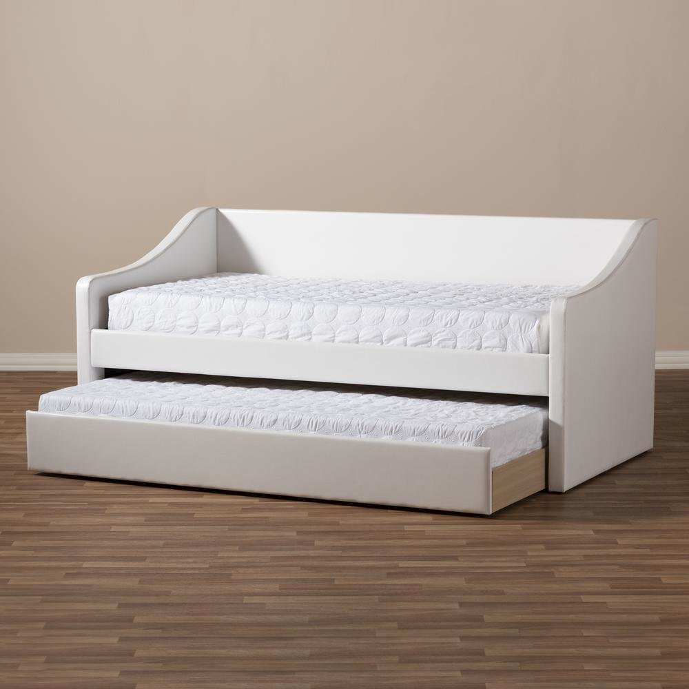 Barnstorm Modern and Contemporary White Faux Leather Upholstered Daybed