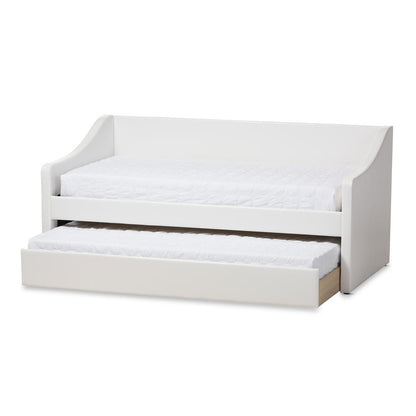 Barnstorm Modern and Contemporary White Faux Leather Upholstered Daybed