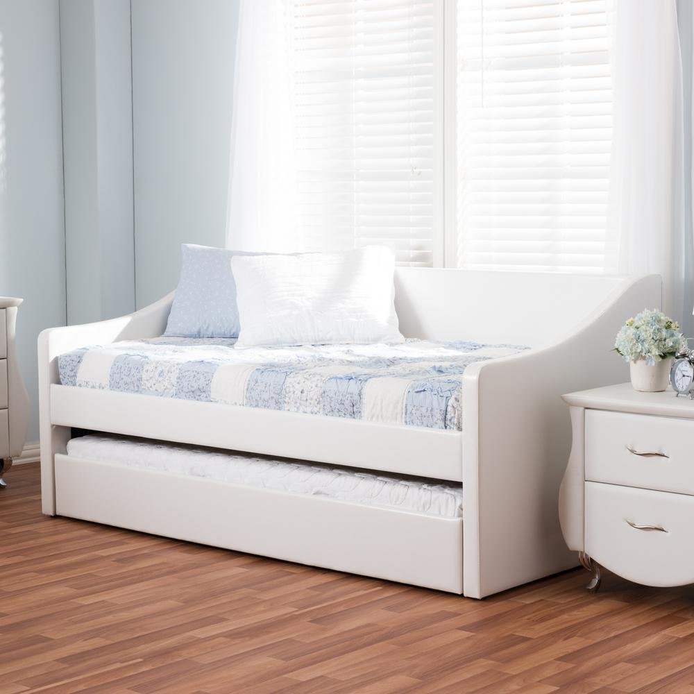 Barnstorm Modern and Contemporary White Faux Leather Upholstered Daybed