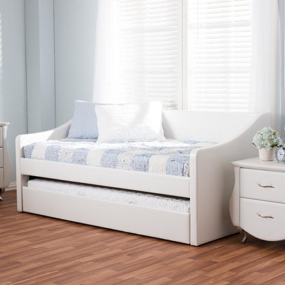 Barnstorm Modern and Contemporary White Faux Leather Upholstered Daybed