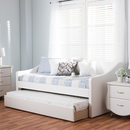 Barnstorm Modern and Contemporary White Faux Leather Upholstered Daybed