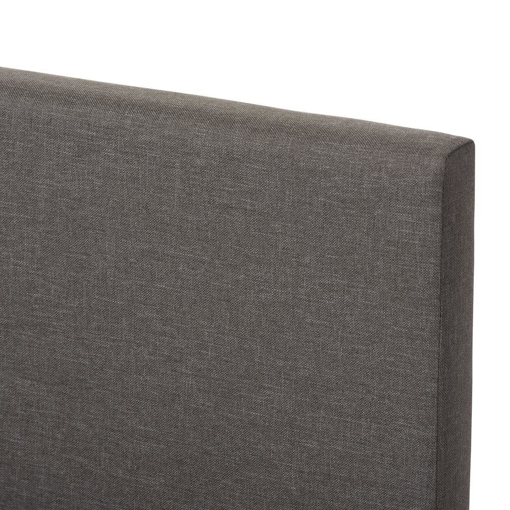 Grey Fabric Upholstered Panel-Stitched Full Size Platform Bed