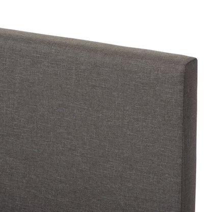 Grey Fabric Upholstered Panel-Stitched Full Size Platform Bed