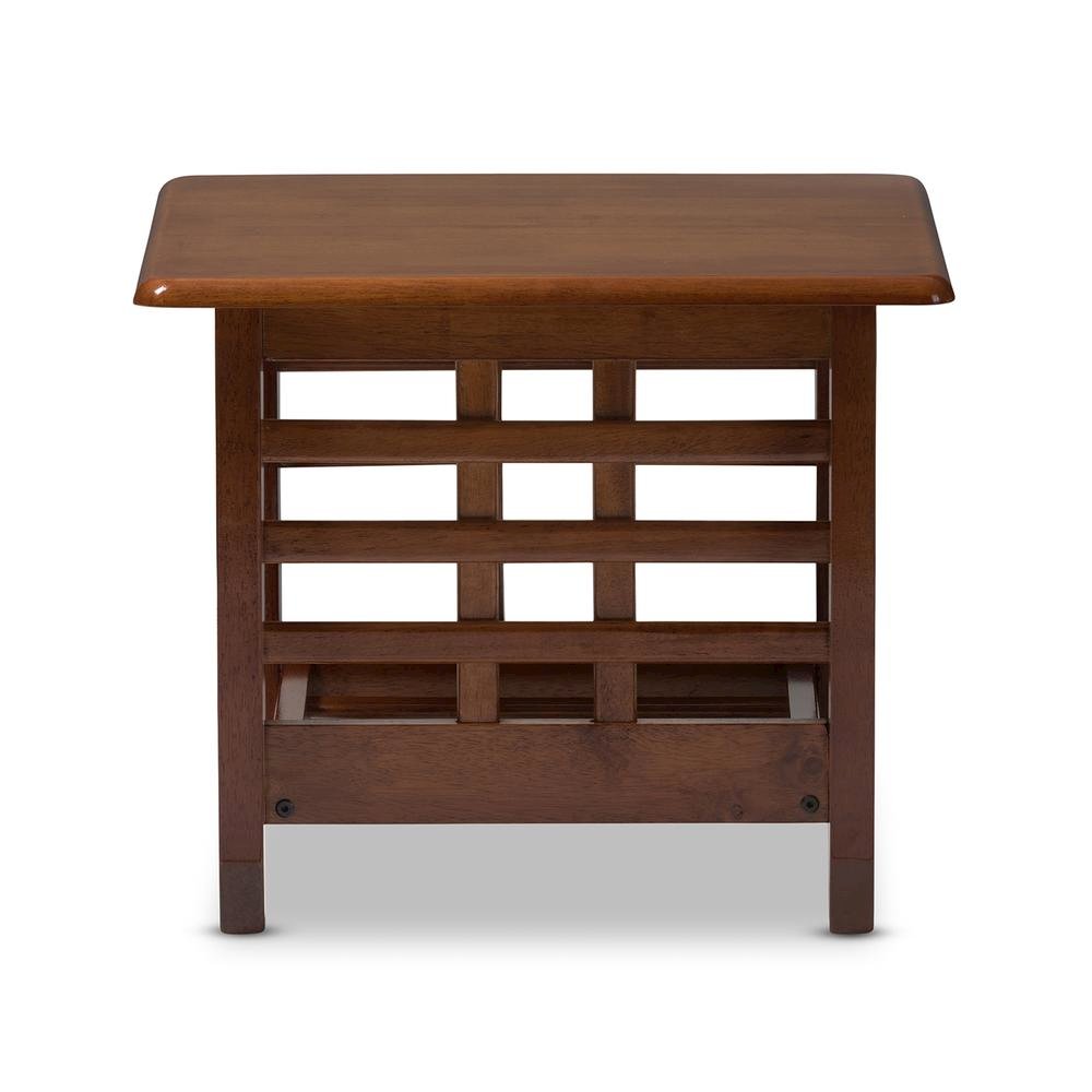 Cherry Finished Brown Wood Living Room Occasional End Table