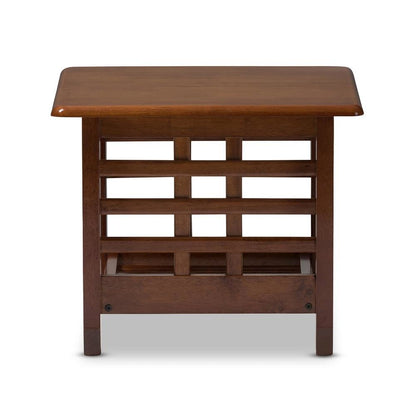 Cherry Finished Brown Wood Living Room Occasional End Table