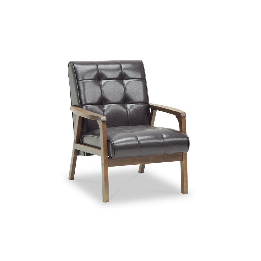 Baxton Studio Mid-Century Masterpieces 3PC Sofa Set-Brown