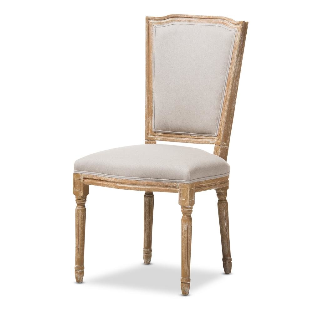 Beige Fabric Upholstered Dining Side Chair