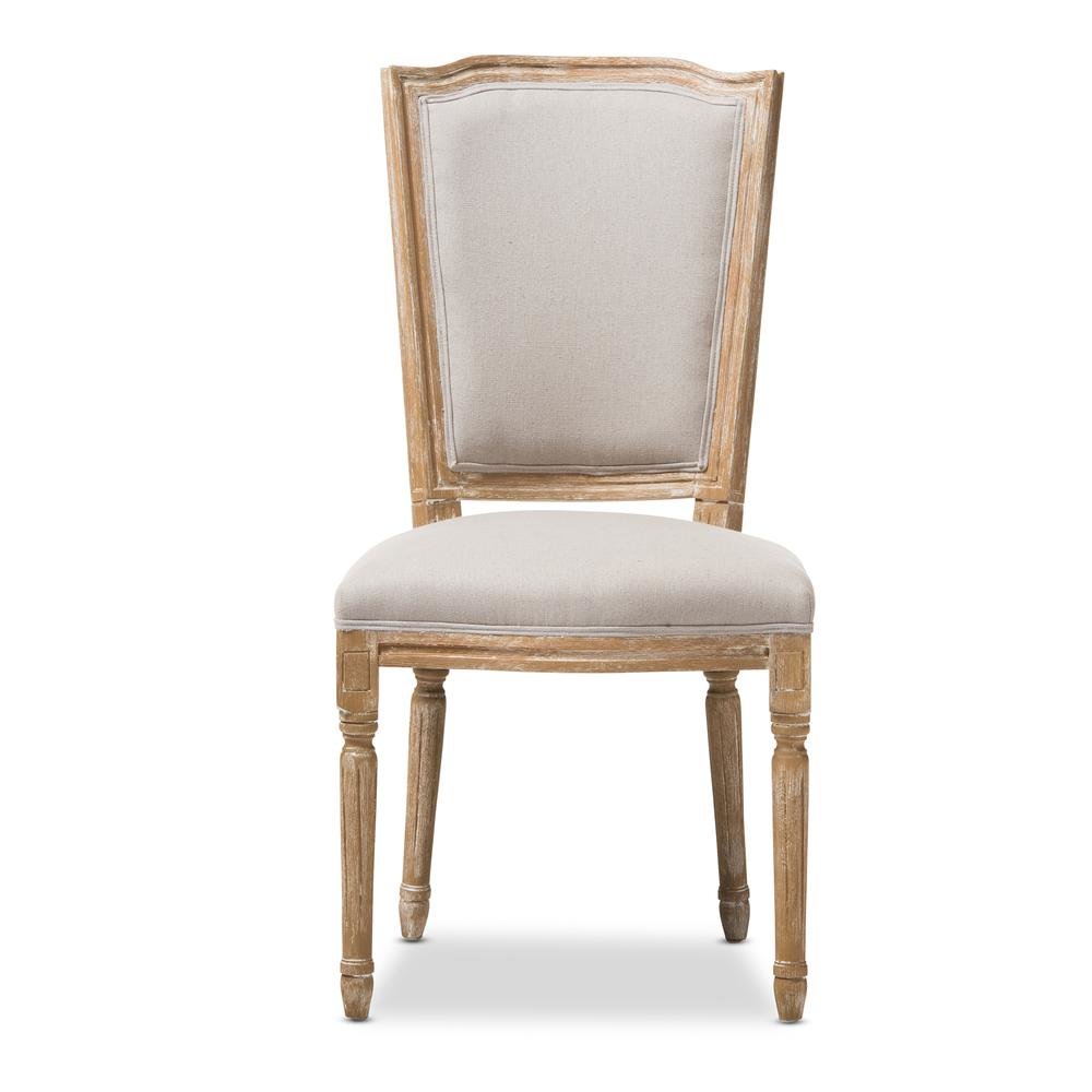Beige Fabric Upholstered Dining Side Chair