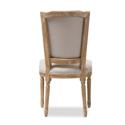 Beige Fabric Upholstered Dining Side Chair