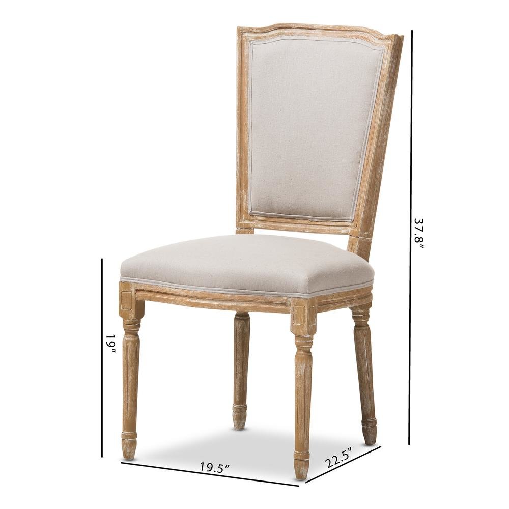 Beige Fabric Upholstered Dining Side Chair