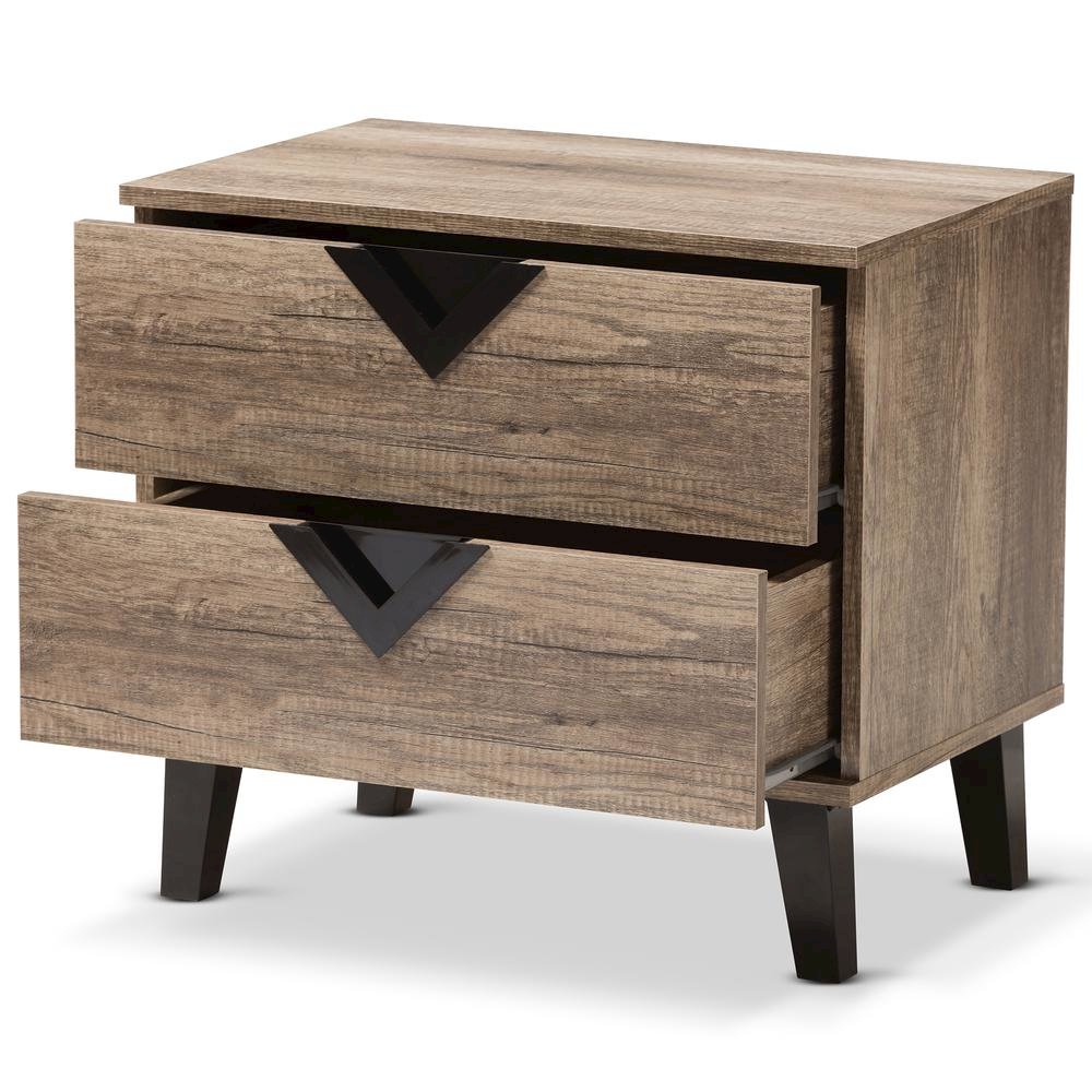 Swanson Modern and Contemporary Light Brown Wood 2-Drawer Nightstand