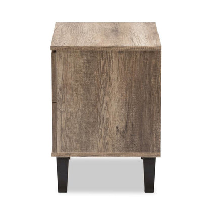 Swanson Modern and Contemporary Light Brown Wood 2-Drawer Nightstand