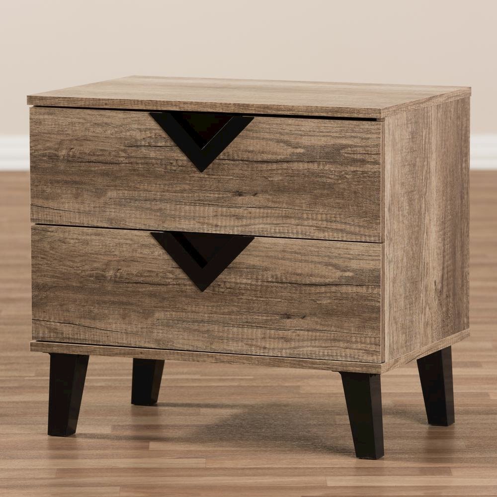 Swanson Modern and Contemporary Light Brown Wood 2-Drawer Nightstand