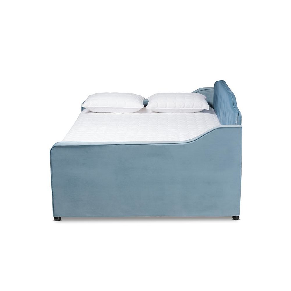 Button Tufted Queen Size Daybed with Trundle