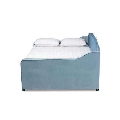 Button Tufted Queen Size Daybed with Trundle
