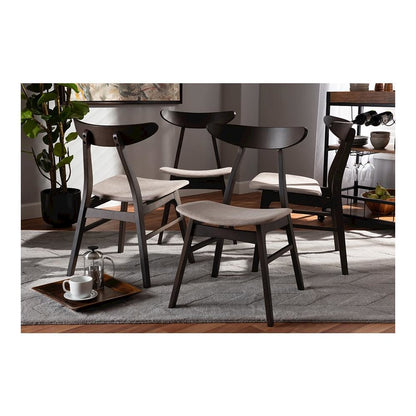 Dark Oak Brown Finished 4-Piece Wood Dining Chair Set Set