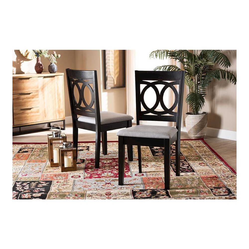 Espresso Brown Finished Wood 2-Piece Dining Chair Set Set