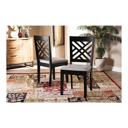 Espresso Brown Finished Wood 2-Piece Dining Chair Set Set