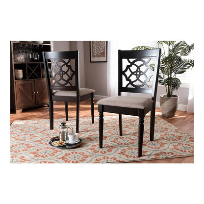 Espresso Brown Finished Wood 2-Piece Dining Chair Set Set