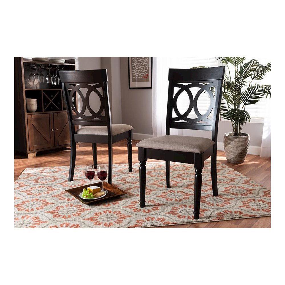 Espresso Brown Finished Wood 2-Piece Dining Chair Set Set