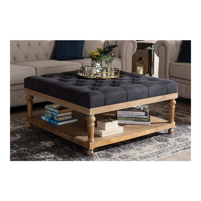 Greywashed Wood Cocktail Ottoman