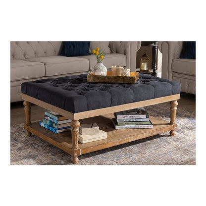 Greywashed Wood Cocktail Ottoman