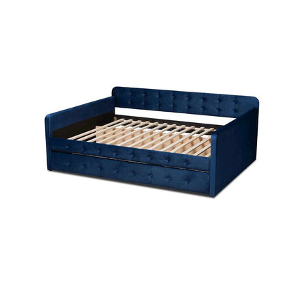 Button Tufted Queen Size Daybed with Trundle