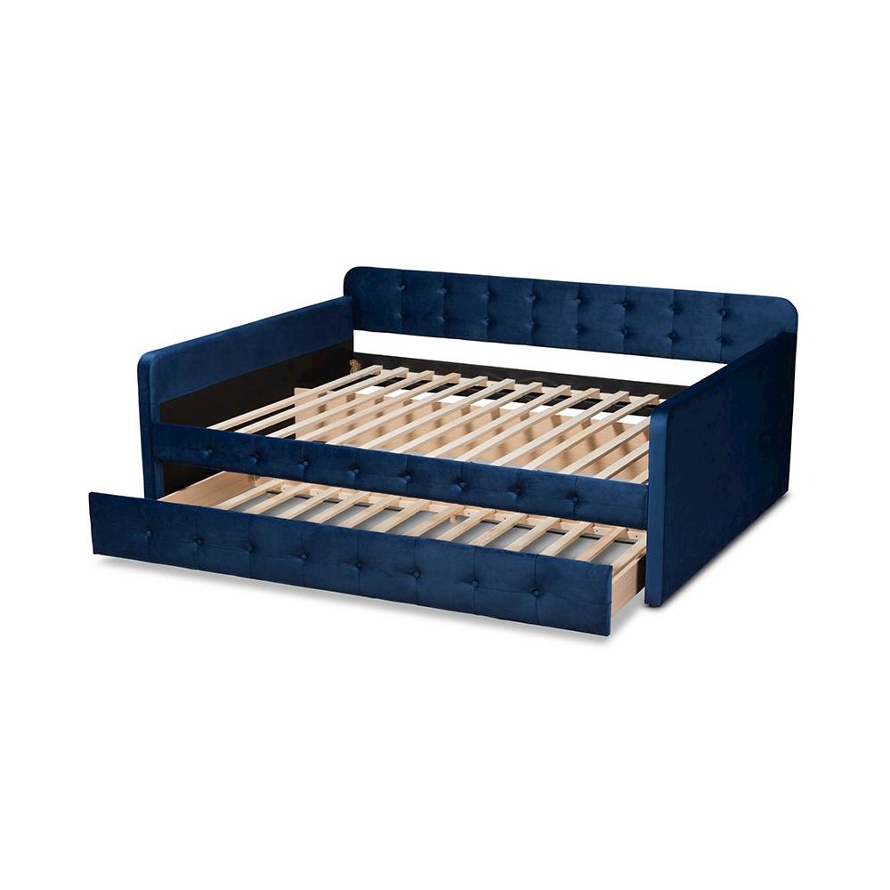 Button Tufted Queen Size Daybed with Trundle