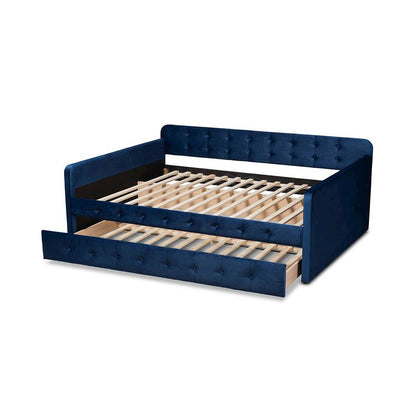 Button Tufted Queen Size Daybed with Trundle