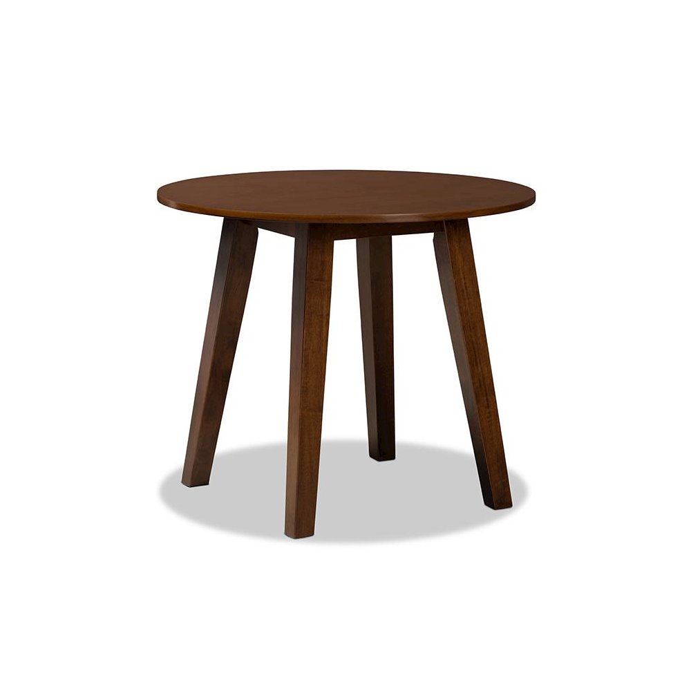 Grey Fabric Upholstered and Walnut Brown Finished Wood 5-Piece Dining Set