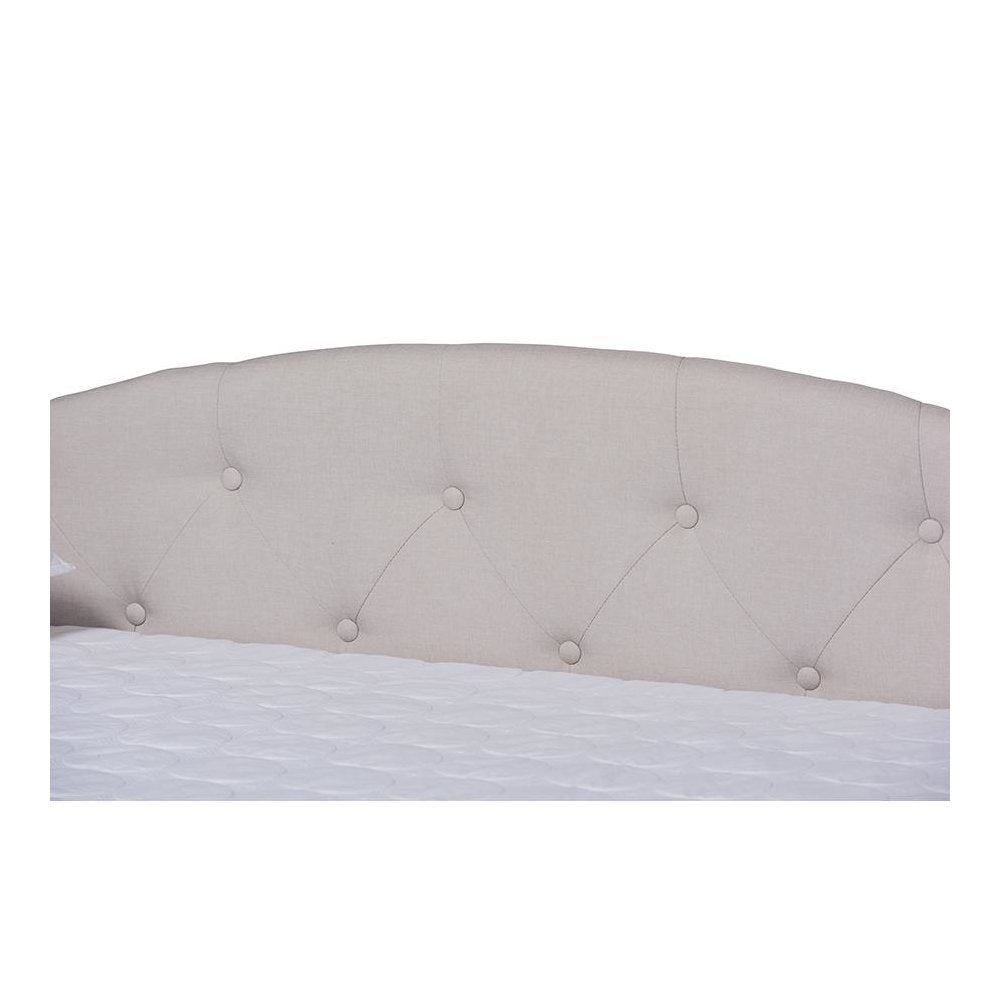 Transitional Beige Fabric Upholstered Queen Size Daybed with Trundle