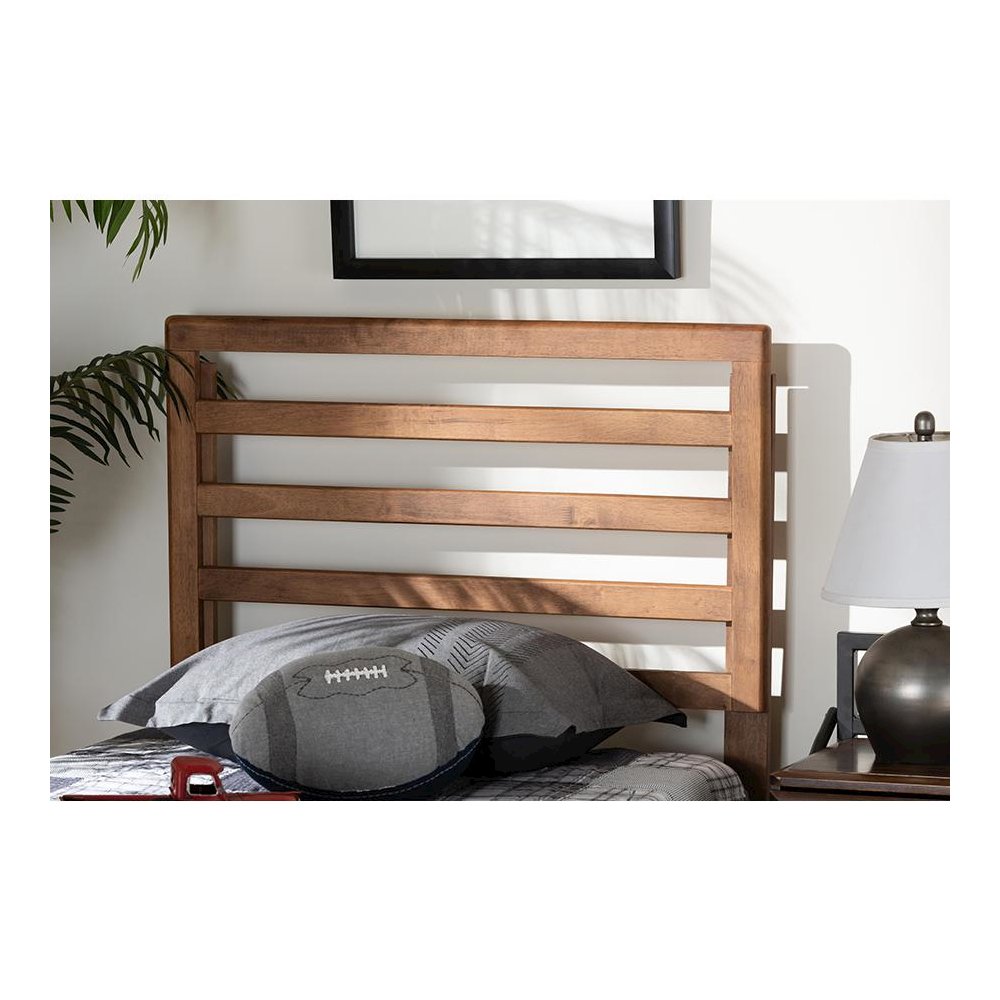 Akemi Modern and Contemporary Ash Walnut Finished Wood Twin Size Headboard