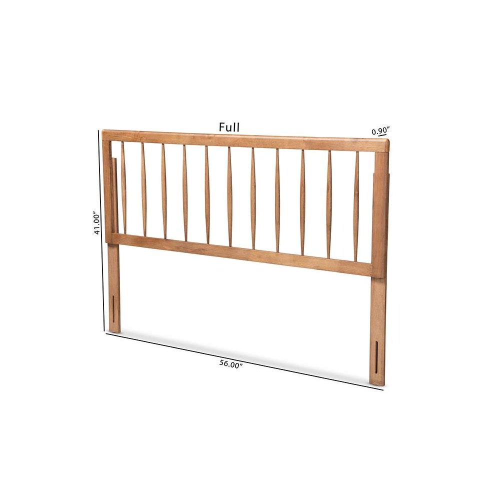Valin Modern and Contemporary Ash Walnut Finished Wood Queen Size Headboard