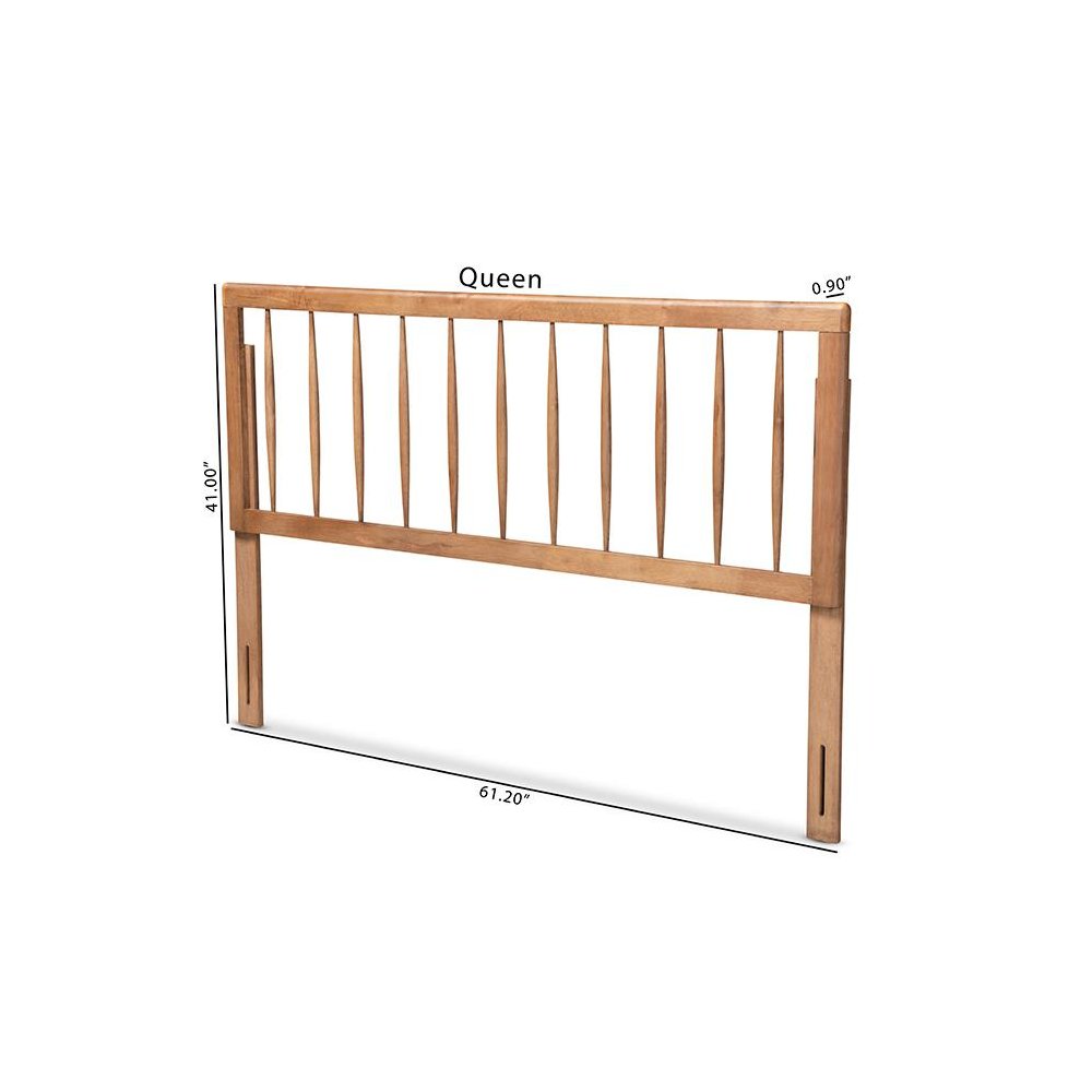 Valin Modern and Contemporary Ash Walnut Finished Wood Queen Size Headboard