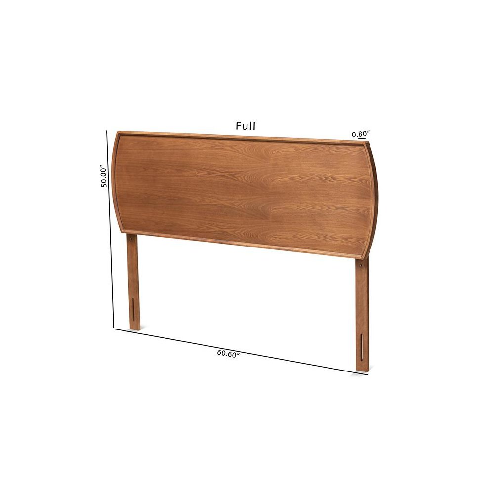 Laurien Mid-Century Modern Ash Walnut Finished Wood Queen Size Headboard