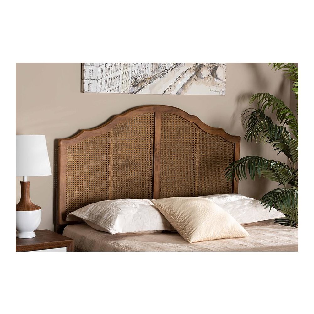 Synthetic Rattan Queen Size Arched Headboard