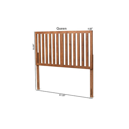 Oren Modern and Transitional Ash Walnut Finished Wood Queen Size Headboard