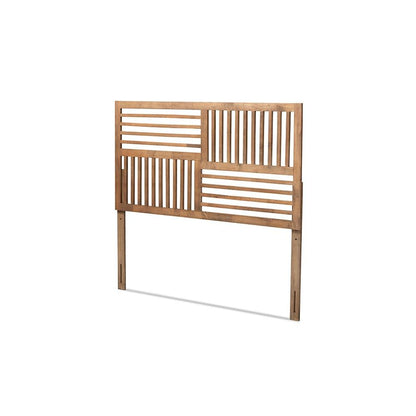 Transitional Ash Walnut Finished Wood Queen Size Headboard