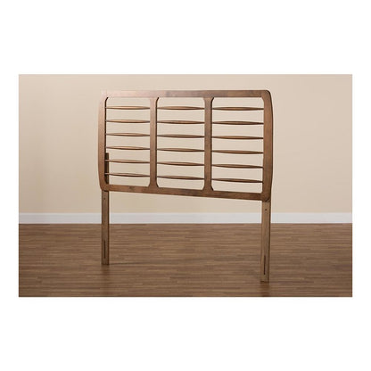 Carolyn Mid-Century Modern Ash Walnut Finished Wood Queen Size Headboard