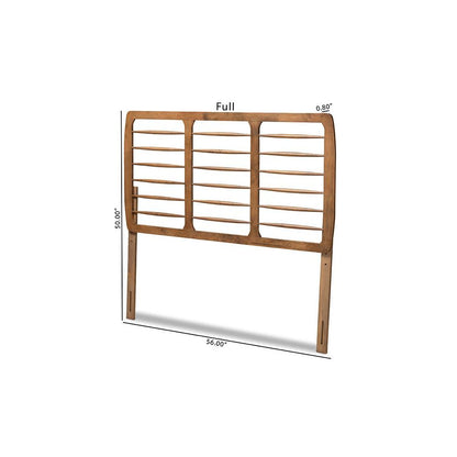 Carolyn Mid-Century Modern Ash Walnut Finished Wood Queen Size Headboard